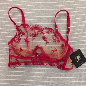 Red Lace Bralette by